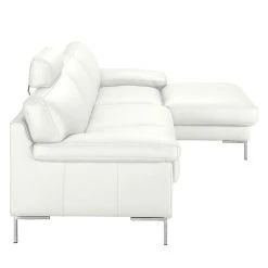 Ars manufacti Ecksofa Parlin Echtleder - Weiß - Longchair davorstehend rechts - Mit Kopfstütze -Wohnzimmermöbel boutique en ligne ecksofa essos echtleder longchair davorstehend rechts mit kopfstuetze weiss 1601750