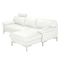 Ars manufacti Ecksofa Parlin Echtleder - Weiß - Longchair davorstehend rechts - Mit Kopfstütze -Wohnzimmermöbel boutique en ligne ecksofa essos echtleder longchair davorstehend rechts mit kopfstuetze weiss 1601758