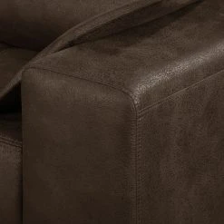 Ars manufacti Ecksofa Flesk Antiklederlook - Braun - Ottomane davorstehend links - Mit Hocker -Wohnzimmermöbel boutique en ligne ecksofa flesk microfaser mit hocker braun 4284532