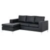 Loftscape Ecksofa Giulia Echtleder - Schwarz - Longchair davorstehend links