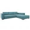 Tom Tailor Ecksofa Heaven Colors Style M Webstoff - Stoff TCU: 6 fresh blue - Longchair davorstehend rechts - Schlaffunktion - Bettkasten