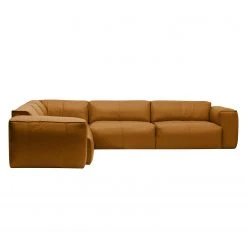 Studio Copenhagen Ecksofa HUDSON mit Rundecke - Echtleder Neka: Cognac - Ecke davorstehend links -Wohnzimmermöbel boutique en ligne ecksofa hudson ii echtleder 3 sitzer davorstehend rechts cognac 3831696