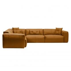 Studio Copenhagen Ecksofa HUDSON mit Rundecke - Echtleder Neka: Cognac - Ecke davorstehend links -Wohnzimmermöbel boutique en ligne ecksofa hudson ii echtleder 3 sitzer davorstehend rechts cognac 3831700