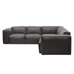 Studio Copenhagen Ecksofa HUDSON mit Rundecke - Echtleder Neka: Grau - Ecke davorstehend links -Wohnzimmermöbel boutique en ligne ecksofa hudson ii echtleder 3 sitzer davorstehend rechts grau 3832052