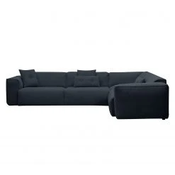 Studio Copenhagen Ecksofa HUDSON mit Rundecke - Webstoff Anda II: Grau - Ecke davorstehend rechts -Wohnzimmermöbel boutique en ligne ecksofa hudson ii webstoff 3 sitzer davorstehend links grau 3831584