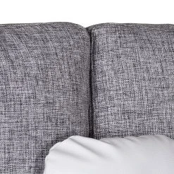 Roomscape Ecksofa Ilona (mit Schlaffunktion) - Kunstleder / Webstoff Weiß / Grau - Longchair davorstehend links -Wohnzimmermöbel boutique en ligne ecksofa ilona mit schlaffunktion kunstleder weiss webstoff grau ottomane davorstehend links 382954