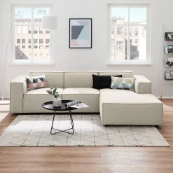 Ecksofa Kinx I Webstoff - Webstoff Osta: Altweiß - Longchair davorstehend rechts - Keine Funktion -Wohnzimmermöbel boutique en ligne ecksofa kinx i webstoff longchair davorstehend rechts stoff osta altweiss 4648240
