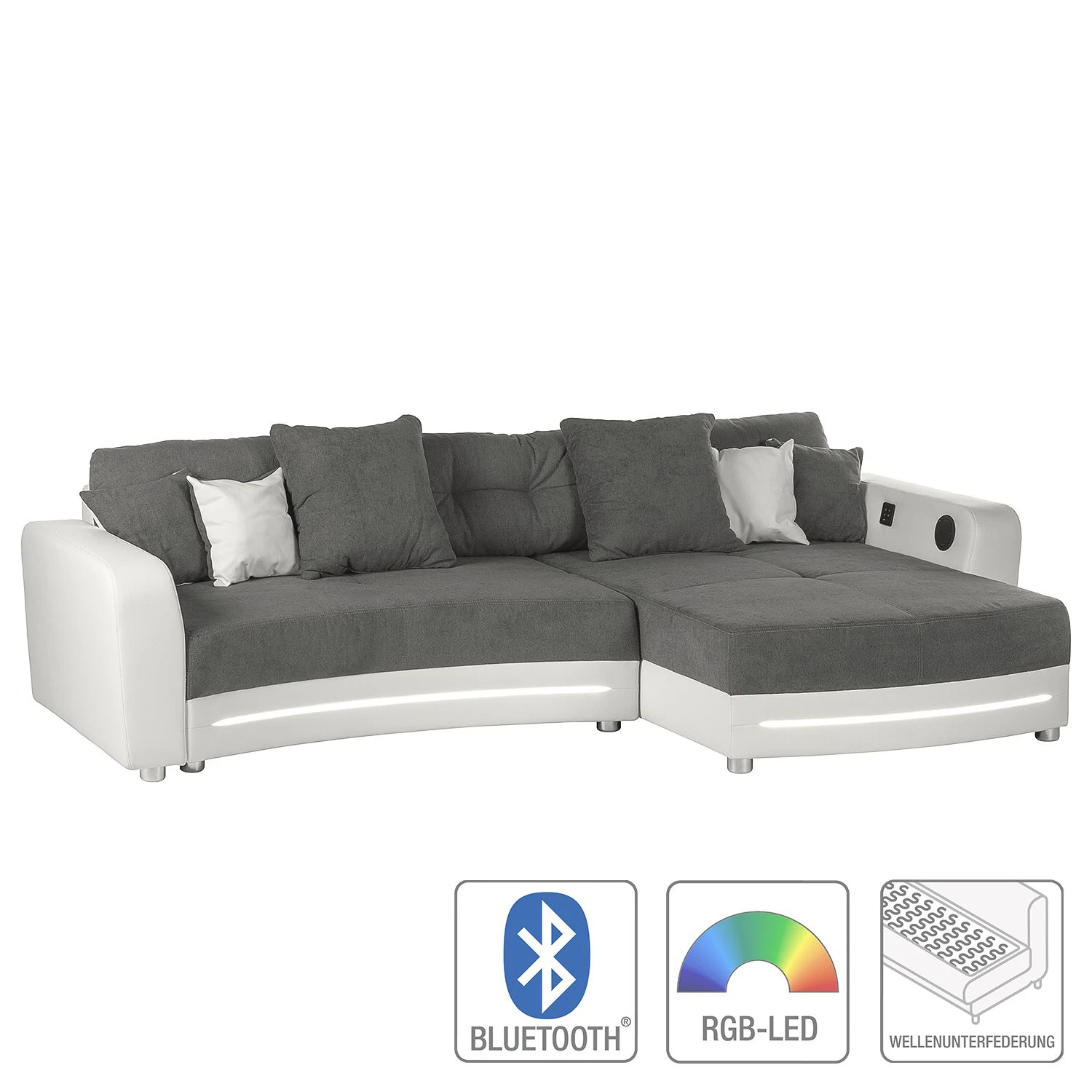 Loftscape Ecksofa Lanai Kunstleder / Microfaser - Grauweiß 2 Loftscape Ecksofa Lanai Kunstleder / Microfaser - Grauweiß – Bild 2