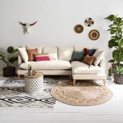 Eva Padberg Collection Ecksofa Lavina Webstoff - Stoff Moretey: Cremeweiß - Ottomane davorstehend rechts -Wohnzimmermöbel boutique en ligne ecksofa lavina webstoff ottomane davorstehend rechts stoff moretey cremeweiss 4793132