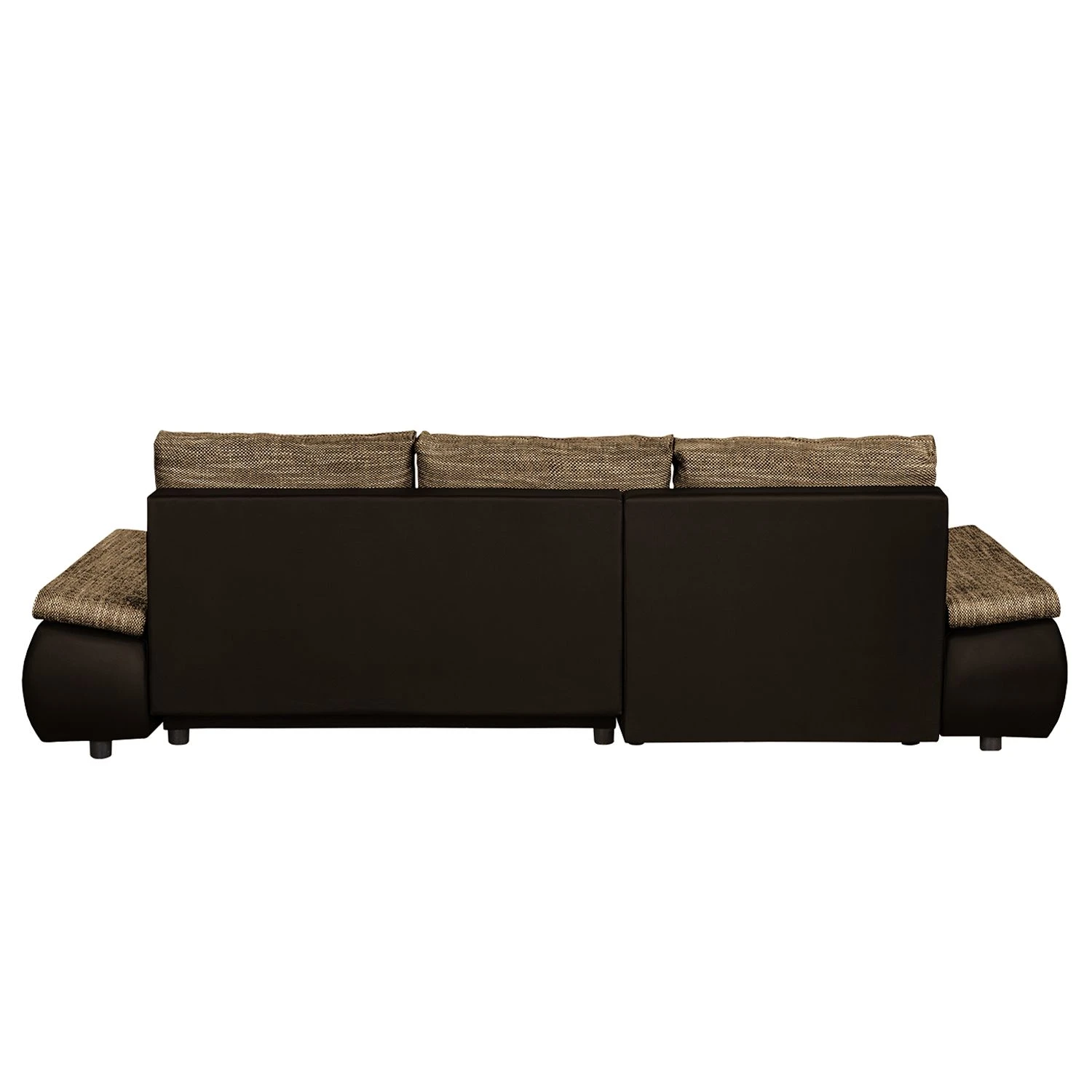 Fredriks Ecksofa Laza - mit Schlaffunktion - Kunstleder / Webstoff - Dunkelbraun / Cappuccino - Longchair davorstehend links 8 Fredriks Ecksofa Laza - mit Schlaffunktion - Kunstleder / Webstoff - Dunkelbraun / Cappuccino - Longchair davorstehend links – Bild 8