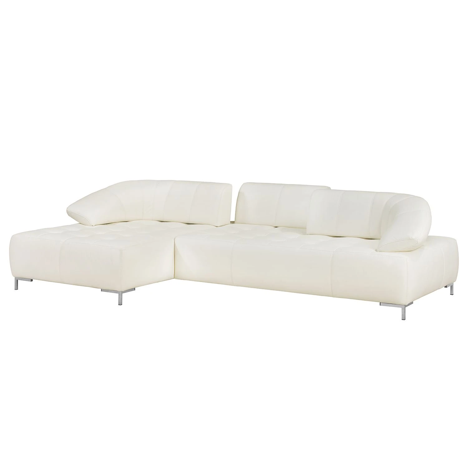 Fredriks Ecksofa Lyneal Echtleder - Weiß - Ottomane davorstehend links 4 Fredriks Ecksofa Lyneal Echtleder - Weiß - Ottomane davorstehend links – Bild 4