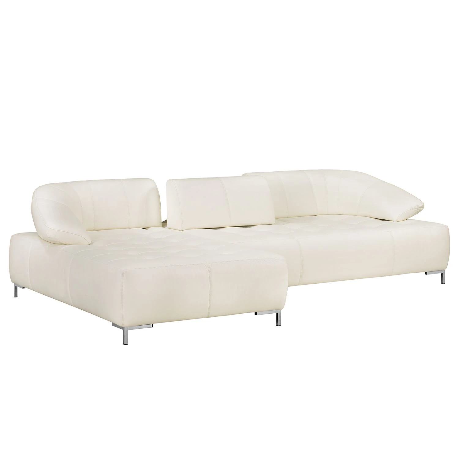 Fredriks Ecksofa Lyneal Echtleder - Weiß - Ottomane davorstehend links 7 Fredriks Ecksofa Lyneal Echtleder - Weiß - Ottomane davorstehend links – Bild 7