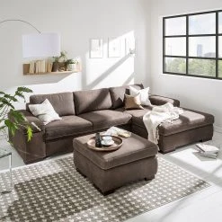 Ars Natura Ecksofa Maine Echtleder - Mokka - Longchair davorstehend rechts -Wohnzimmermöbel boutique en ligne ecksofa maine echtleder mocca longchair davorstehend rechts 3679597