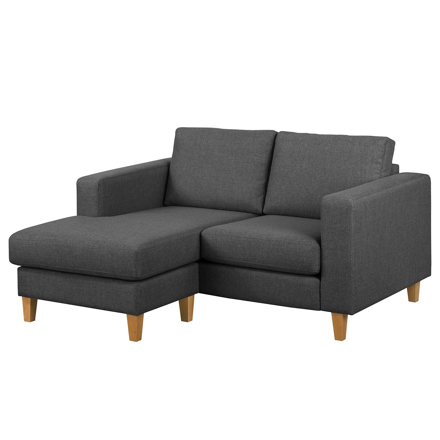 Norrwood Ecksofa MAISON 1-Sitzer mit Longchair - Webstoff Inas: Dunkelgrau - Breite: 150 cm - Longchair davorstehend links 1 Norrwood Ecksofa MAISON 1-Sitzer mit Longchair - Webstoff Inas: Dunkelgrau - Breite: 150 cm - Longchair davorstehend links