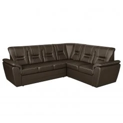 Modoform Ecksofa Marquette - mit Schlaffunktion - Kunstleder - Dunkelbraun - Ecke davorstehend rechts