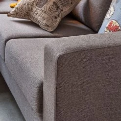 Ars Natura Ecksofa Masion - Strukturstoff - Grau -Wohnzimmermöbel boutique en ligne ecksofa masion stoff anthrazit ottomane links oder rechts montierbar 565089