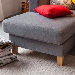 Ars Natura Ecksofa Masion - Strukturstoff - Grau -Wohnzimmermöbel boutique en ligne ecksofa masion stoff anthrazit ottomane links oder rechts montierbar 565097