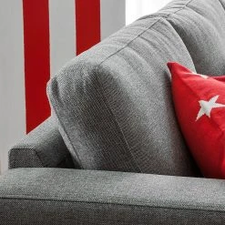 Ars Natura Ecksofa Masion - Strukturstoff - Grau -Wohnzimmermöbel boutique en ligne ecksofa masion stoff anthrazit ottomane links oder rechts montierbar 581026