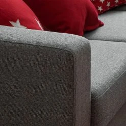 Ars Natura Ecksofa Masion - Strukturstoff - Grau -Wohnzimmermöbel boutique en ligne ecksofa masion stoff anthrazit ottomane links oder rechts montierbar 581030