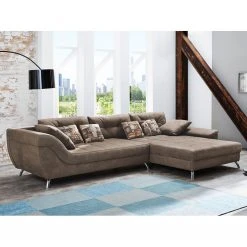 Home Design Ecksofa Merizo - Microfaser - Braun - Longchair beidseitig montierbar -Wohnzimmermöbel boutique en ligne ecksofa merizo microfaser braun longchair beidseitig montierbar 2014962