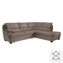 Wohnzimmermöbel boutique en ligne 27 Cotta Ecksofa Kevin (mit Schlaffunktion) - Echtleder Taupe - Ottomane davorstehend rechts