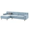 Tom Tailor Ecksofa Nordic Chic II Webstoff - Stoff TUS: 6 sky blue - Longchair davorstehend links