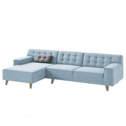 Tom Tailor Ecksofa Nordic Chic II Webstoff - Stoff TUS: 6 sky blue - Longchair davorstehend links