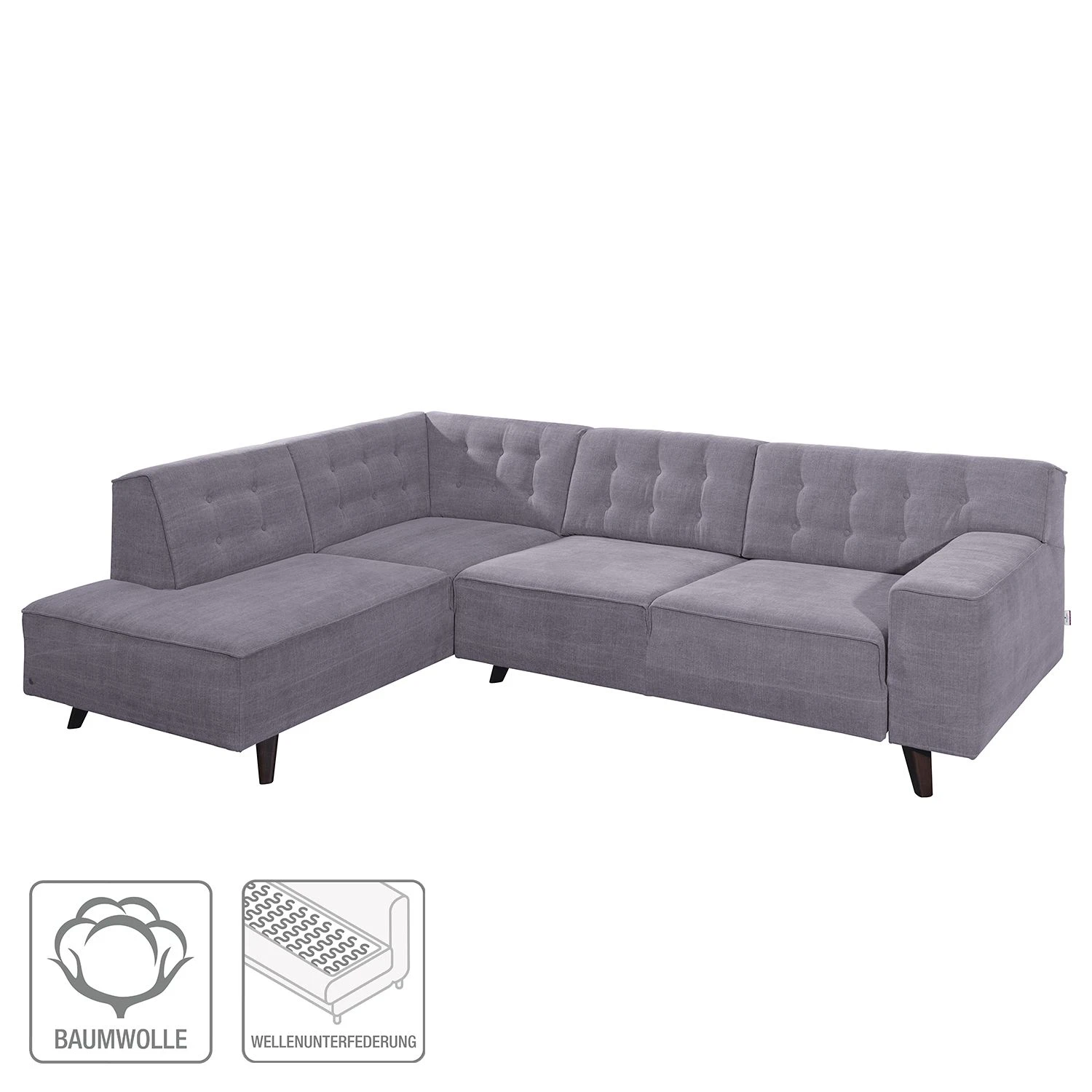 Tom Tailor Ecksofa Nordic Chic Webstoff - Flieder - Breite: 269 cm - Longchair davorstehend links 2 Tom Tailor Ecksofa Nordic Chic Webstoff - Flieder - Breite: 269 cm - Longchair davorstehend links – Bild 2