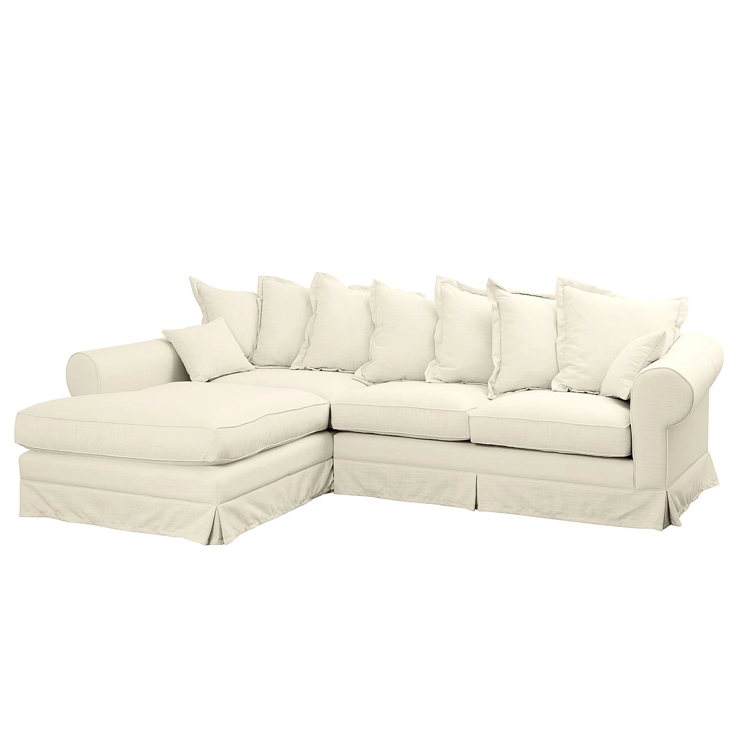 Maison Belfort Ecksofa Saltum Webstoff - Cremeweiß - Longchair davorstehend links 1 Maison Belfort Ecksofa Saltum Webstoff - Cremeweiß - Longchair davorstehend links