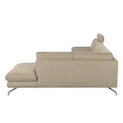 Loftscape Ecksofa Sharon - Webstoff Beige - Ottomane davorstehend rechts - Mit 2 Kopfstützen -Wohnzimmermöbel boutique en ligne ecksofa sharon webstoff beige ottomane davorstehend rechts 414036