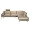 Loftscape Ecksofa Silvano - Kunstleder Taupe - Ottomane davorstehend rechts - mit 1 Kopfstütze