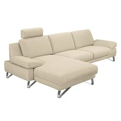 Loftscape Ecksofa Silvano - Webstoff Beige - Longchair davorstehend links - mit 1 Kopfstütze -Wohnzimmermöbel boutique en ligne ecksofa silvano webstoff beige longchair davorstehend links 514164