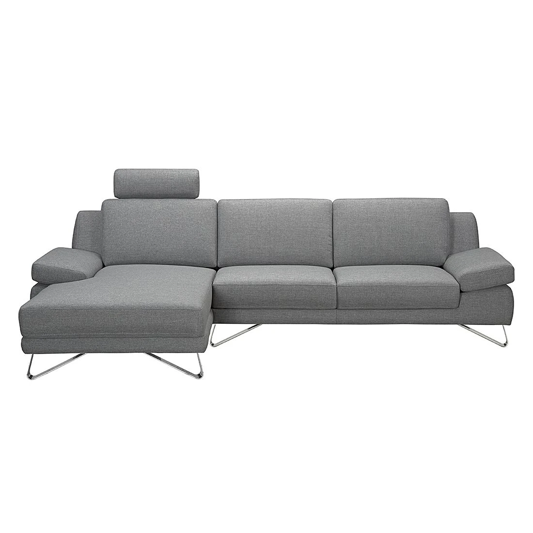 Loftscape Ecksofa Silvano - Webstoff Grau - Longchair davorstehend links - Mit 1 Kopfstütze 2 Loftscape Ecksofa Silvano - Webstoff Grau - Longchair davorstehend links - Mit 1 Kopfstütze – Bild 2
