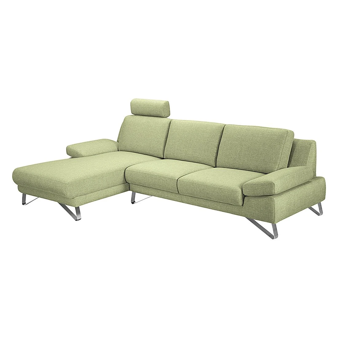 Loftscape Ecksofa Silvano - Webstoff Grün - Longchair davorstehend links - ohne Kopfstütze 2 Loftscape Ecksofa Silvano - Webstoff Grün - Longchair davorstehend links - ohne Kopfstütze – Bild 2