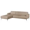 Fredriks Ecksofa Sisto I Echtleder - Cappuccino - Longchair davorstehend links