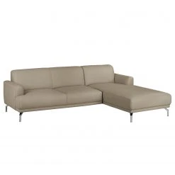 Fredriks Ecksofa Sisto II Echtleder - Taupe - Longchair davorstehend rechts