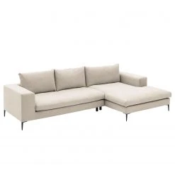 Fredriks Ecksofa Streaky Bay - Hellbeige - Longchair davorstehend rechts - Ohne Hocker