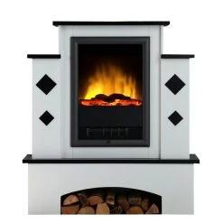Montreux Elektrokamin Calabria - BrilliantWeiß/Schwarz -Wohnzimmermöbel boutique en ligne elektrokamin calabria brilliantweiss schwarz 1923650