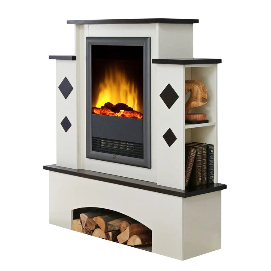 Montreux Elektrokamin Calabria - Cremeweiß/Havannabraun 1 Montreux Elektrokamin Calabria - Cremeweiß/Havannabraun