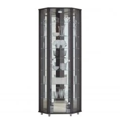 Fredriks Eckvitrine Amalia II - Esche Schwarz Dekor -Wohnzimmermöbel boutique en ligne fif vitrinen led 18 05 2017 4921816