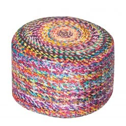 SITTING POINT Fußhocker DotCom Knotted - Webstoff - Mehrfarbig
