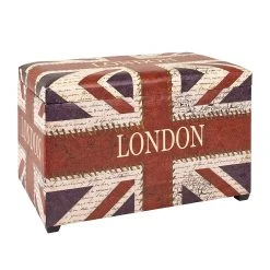 Home Design Sitztruhe Union Jack Vintage - Kunstleder