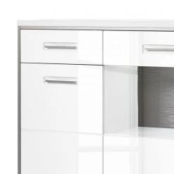Loftscape Highboard Arco I - Hochglanz Weiß / Grau -Wohnzimmermöbel boutique en ligne highboard arco i hochglanz weiss grau 4710784