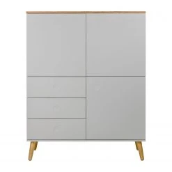 Tenzo Highboard Dot - Grau -Wohnzimmermöbel boutique en ligne highboard dot eiche teilmassiv grau 4148408