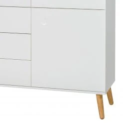 Tenzo Highboard Dot - Weiß -Wohnzimmermöbel boutique en ligne highboard dot eiche teilmassiv weiss 4148384