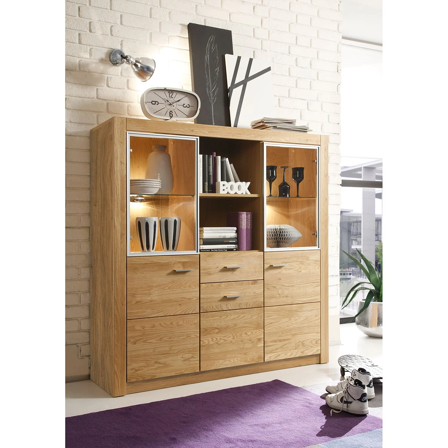Naturoo Highboard Floriano - Asteiche / Asteiche Dekor 2 Naturoo Highboard Floriano - Asteiche / Asteiche Dekor – Bild 2