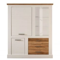 Trendteam Highboard Inuvik I - Pinie Hell Dekor / Nußbaum Dekor - Ohne Beleuchtung