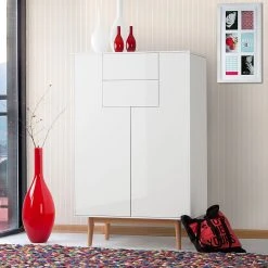 Mørteens Highboard Lindholm I - Weiß -Wohnzimmermöbel boutique en ligne highboard lindholm eiche teilmassiv weiss 504811