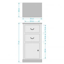 Maison Belfort Kommode Bellfield - Höhe: 77 cm -Wohnzimmermöbel boutique en ligne kommode bellfield paulownia massiv weiss paulownia white washed 77 cm 5006152