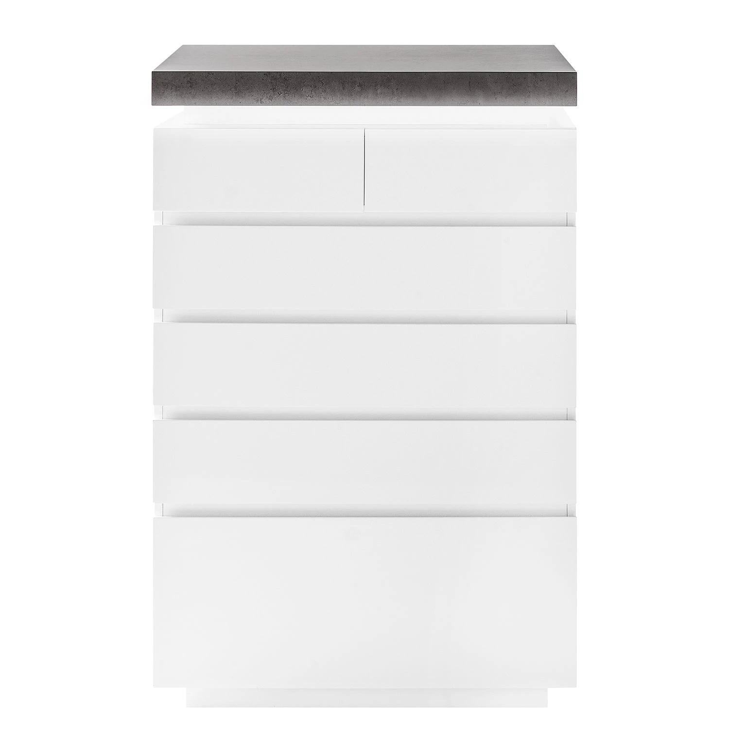 Fredriks Kommode Namona II - Inkl. Beleuchtung - Beton Dekor / Weiß 4 Fredriks Kommode Namona II - Inkl. Beleuchtung - Beton Dekor / Weiß – Bild 4